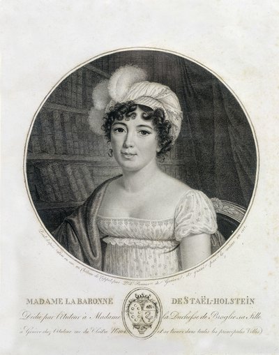 Madame de Staëlin muotokuva - kaiverrus tekijältä Unknown artist