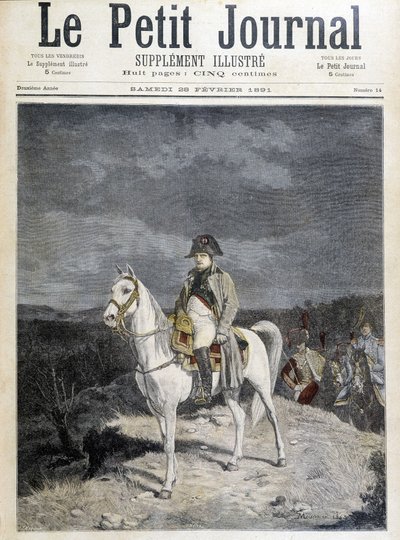 Napoleonin muotokuva hevosen selässä vuonna 1814. tekijältä Unknown artist