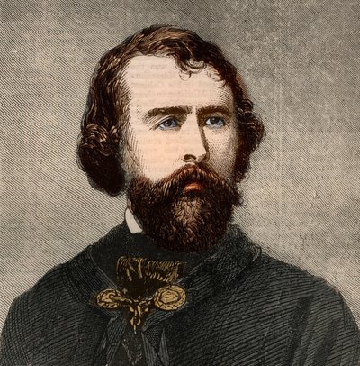 Amerikkalaisen kirjailijan Nathaniel Parker Willisin (1806-1867) muotokuva. Kaiverrus 23. tammikuuta 1858 julkaistuun kuvitettuun London News -lehteen. tekijältä Unknown artist