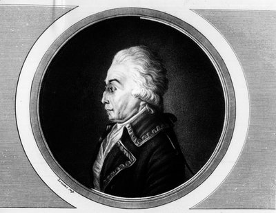 Nicolas Lucknerin (1722-1794) ranskalaisen Marechalin muotokuva. Kaiverrus "" Täydellinen kokoelma Ranskan vallankumouksen historiallisia maalauksia, kolme osaa.""" 1804. tekijältä Unknown artist