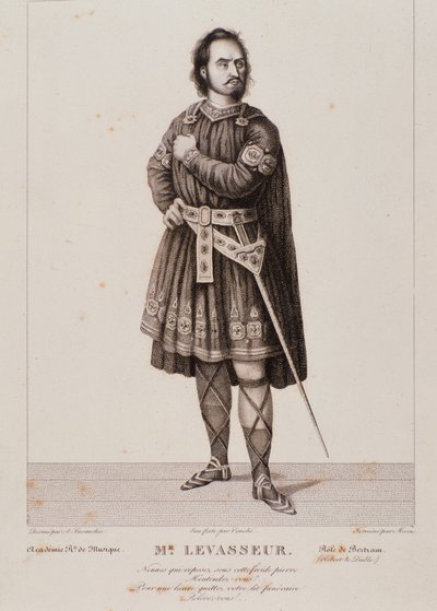 Muotokuva Nicolas Prosper Levasseurista Bertramin roolissa oopperassa Robert le Diable (1831) tekijältä Unknown artist