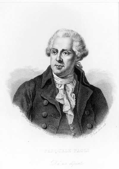 Muotokuva Pasqualesta tai Pascal Paolista (1725 - 1807), Patriote Corsica. tekijältä Unknown artist