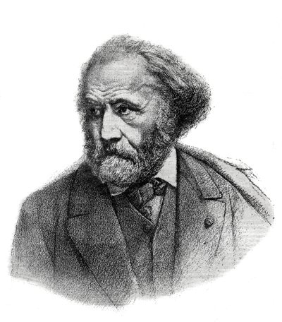 Muotokuva Paul Chenavardista (1807-1895), ranskalaisesta taidemaalarista - kaiverrus vuodelta 1895 tekijältä Unknown artist