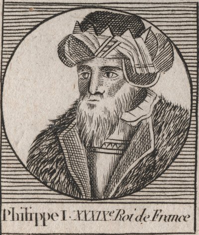 Muotokuva Philip I:stä (1060 - 1108), Ranskan kuningas - Philip I (1053-1108) Ranskan kuningas - kaiverrus Charles Constant Le Tellierin kirjasta "Instruction sur l