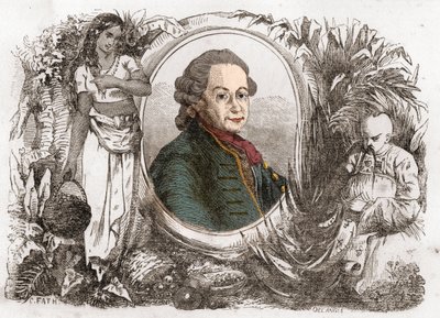 Pierre Poivren (1719-1786), ranskalaisen siirtomaahallinnon ja agronomin muotokuva. tekijältä Unknown artist