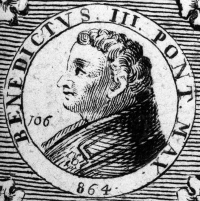 Paavi Benedictus III:n tai Benedictus 3:n muotokuva. tekijältä Unknown artist
