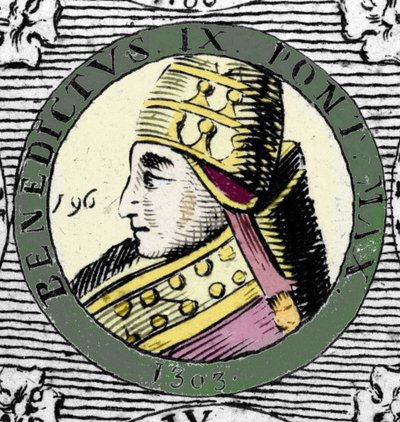 Paavi Benedictus IX:n muotokuva. Kaiverrus 1800-luvulta. tekijältä Unknown artist