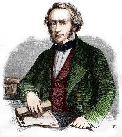 Richard Cobdenin muotokuva. Brittiläinen taloustieteilijä ja poliitikko (1804-1865). Kaiverrus vuodelta 1866. tekijältä Unknown artist