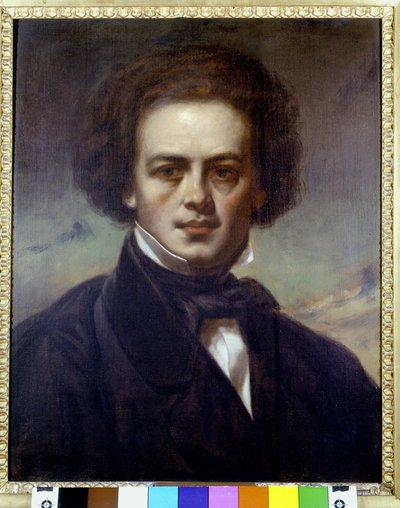 Robert Schumannin (1810-1856), saksalaisen säveltäjän muotokuva. Anonyymi maalaus noin 1840. Museo Teatrale alla Scala. tekijältä Unknown artist