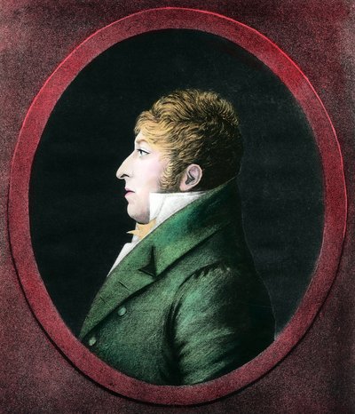 Ranskalaisen viulistin ja säveltäjän Rodolphe Kreutzerin (1766-1831) muotokuva. Kaiverrus 1800-luvun yksityiskokoelmasta tekijältä Unknown artist