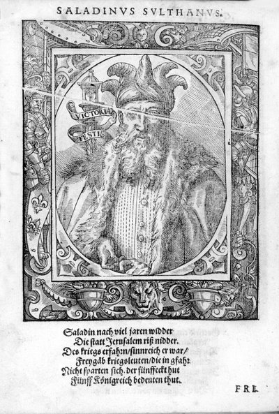 F Saldinin (1138-1193) muotokuva (Salih Al Din Yusuf Al Ayyubi (Al Ayoubi). tekijältä Unknown artist