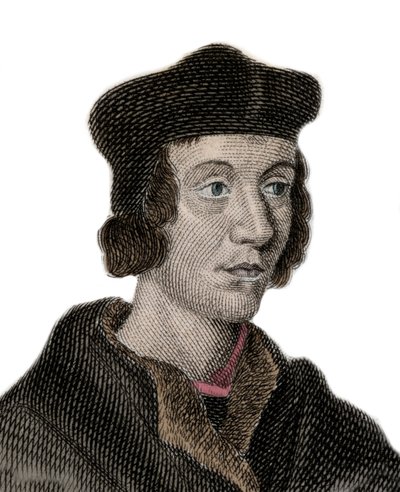 Sir John Fortescue de Saldenin (noin 1531-1607), englantilaisen poliitikon, valtiovarainministerin muotokuva. Kaiverrus 1800-luvulta. tekijältä Unknown artist