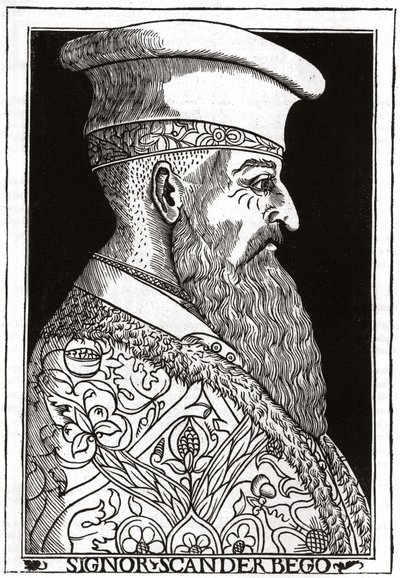 Skanderbegin (tai Scanderbegin) muotokuva (1403 - 1468), albanialainen warman. tekijältä Unknown artist
