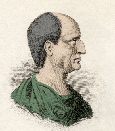 Muotokuva Themistoklesta (kreikaksi Themistokles), valtiomies ja ateenalainen kenraali (525-460 eKr.). Kaiverrus 1800-luvulta. tekijältä Unknown artist