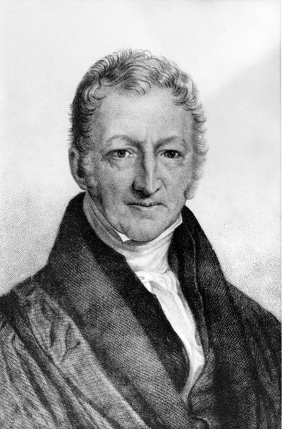 Muotokuva Thomas Robert Malthusista (1766 - 1834), brittiläisestä taloustieteilijästä. tekijältä Unknown artist