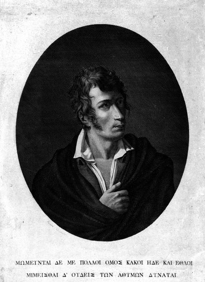Muotokuva Ugo Foscolosta (1778 - 1827). tekijältä Unknown artist