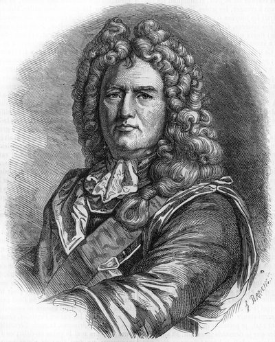 Vaubanin muotokuva (1633 - 1707). (Sébastien Le Prestre de Vauban) Ranskan marsalkka ja sotainsinööri tekijältä Unknown artist