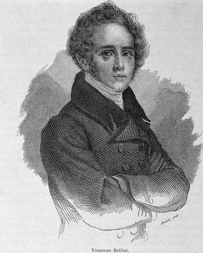 Muotokuva Vincenzo Bellinistä (1801 - 1835), italialainen säveltäjä. tekijältä Unknown artist