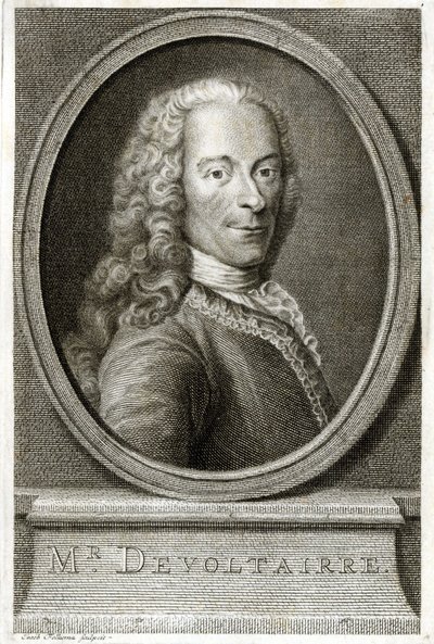 Voltairen muotokuva. 1800-luvun kaiverrus. tekijältä Unknown artist