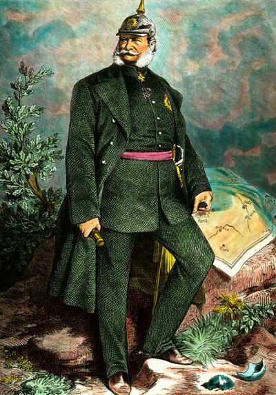 Preussin kuninkaan ja Saksan keisarin William I:n (1797-1888) muotokuva. Kaiverrus 1800-luvun yksityiskokoelmasta tekijältä Unknown artist