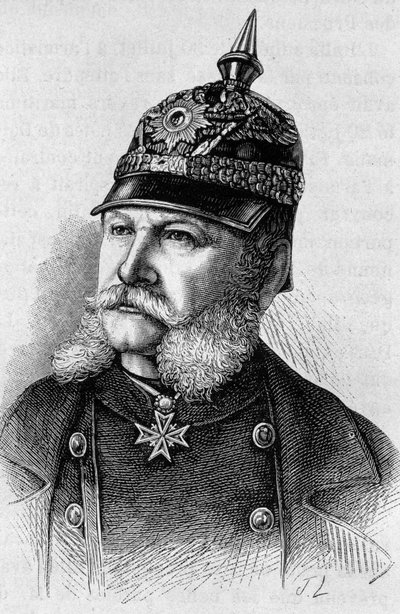 William I:n (1797 - 1888) muotokuva. Kaiverrus 1800-luvun lopusta H. Martinin teokseen "Histoire de France". tekijältä Unknown artist