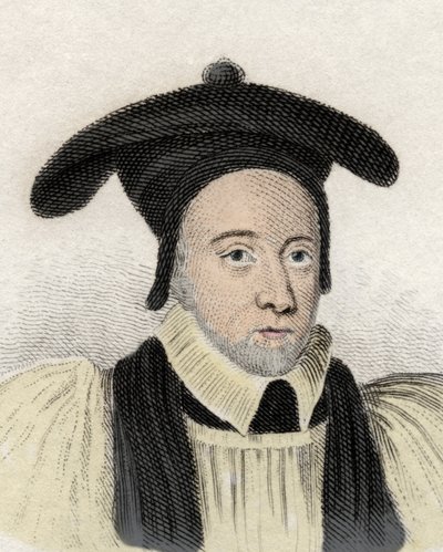 Muotokuva William Juxonista (1582-1663), englantilainen kirkollinen ja arkaainen Cantorbery. Kaiverrus 1800-luvulta. tekijältä Unknown artist