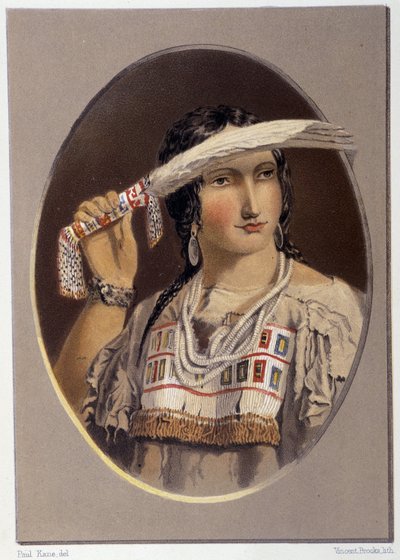 Sekalaisen intiaanien muotokuva - Paul Kane, Longmans & Roberts, Lontoo "" Taiteilijan vaeltaminen Pohjois-Amerikan intiaanien joukossa" tekijältä Unknown artist