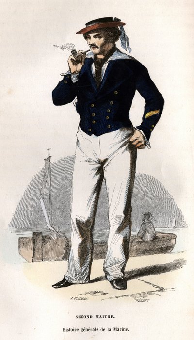 Toisen mestarin muotokuva. Van Tenacin teoksessa "General History of the Navy". tekijältä Unknown artist