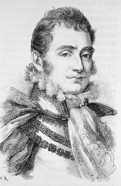 Berryn herttuan muotokuva (1778 - 1820). Kaiverrus 1800-luvun lopusta H. Martinin teokseen "Histoire de France". tekijältä Unknown artist