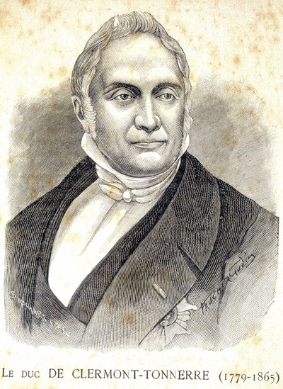 Clermontin herttuan muotokuva - Thunder (1779 - 1865) - elokuvassa "" Les Contemporains", n.d. 1800-luvun lopulla. tekijältä Unknown artist