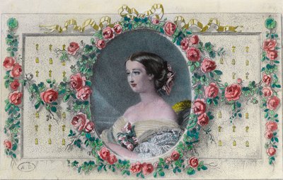 Muotokuva ranskalaisesta vaikutelmasta Eugenie de Montijon (1826 - 1920). Kaiverrus 1800-luvulta. Yksityinen kokoelma. tekijältä Unknown artist