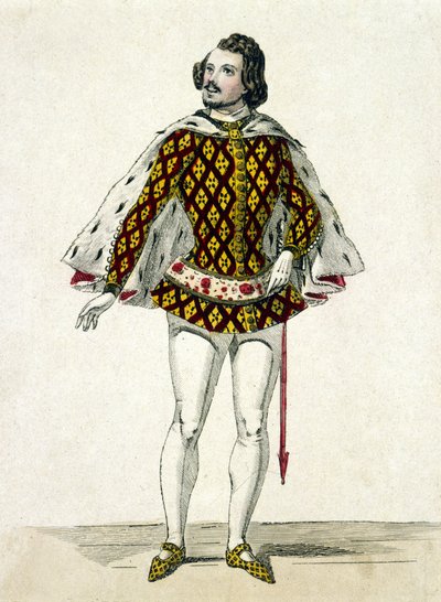 Ranskalaisen tenorin Gilbert-Louis Duprezin (1806 - 1896) muotokuva Fernandon roolissa Donizettin "La Favorite" -elokuvan kolmannessa näytöksessä Pariisissa. 1838. tekijältä Unknown artist