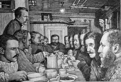 Muotokuva norjalaisesta tutkimusmatkailijasta Fridtjof Nansenista (1861-1930), tiedemiehestä ja diplomaatista, joka ilmoitti suunnitelmastaan lähestyä pohjoisnavaa Fram-laivan miehistölle noin 1897. Kaiverrus tekijältä Unknown artist