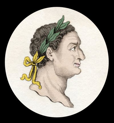 Rooman keisari Tituksen (39-81) muotokuva. (Titus Flavius Sabinus Vespasianus). Kaiverrus 1800-luvulta. tekijältä Unknown artist