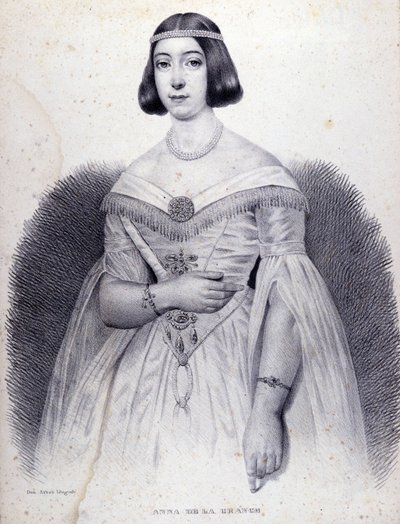 Laulaja Anna de LA GRANGE (1824-1909) muotokuva. tekijältä Unknown artist