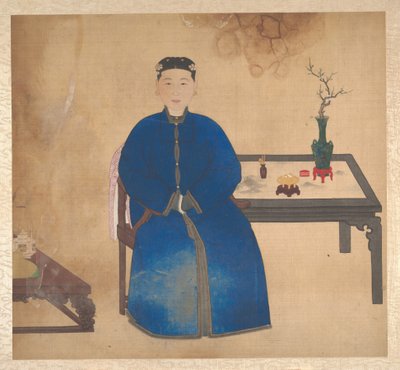 Perheenjäsenten muotokuvia, 1800-luvun puoliväli (yhdeksäntoista lehden albumi; tussi ja väri silkille) tekijältä Unknown Artist