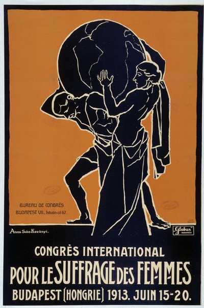 Juliste Budapestin kansainvälistä naisten äänioikeuskongressia varten. tekijältä Unknown Artist