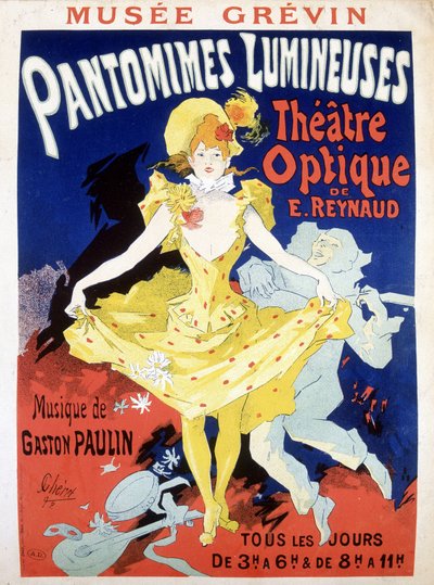 Juliste päivittäiseen spektaakkeliin "Pantomimes Lumineuses" Optical Theater of Reynaud tekijältä Unknown artist