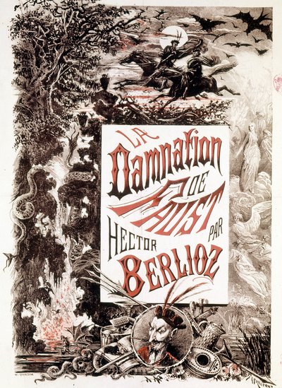 Hector Berliozin La Damnation de Faust -juliste. sd. 1800-luvun loppu. tekijältä Unknown artist