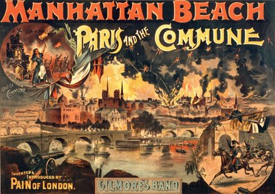 Gilmores Bandin juliste "Paris et la Commune" -esityksestä Manhattan Beachillä. noin 1891. tekijältä Unknown artist