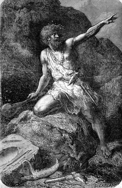 Porokauden (ylempi paleoliitti) primitiivinen mies. tekijältä Unknown artist