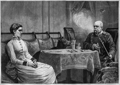 Prinssi Otto von Bismarck (1815-98) ja hänen vaimonsa Johanna (1824-94) - kaiverrus 1887 tekijältä Unknown artist