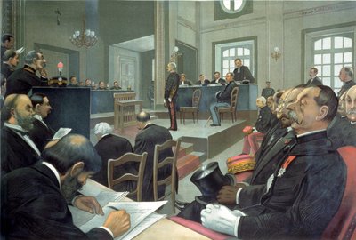 Dreyfusin oikeudenkäynti Rennesissä tekijältä Unknown artist