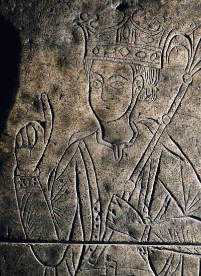 Kastilian kreivin Sanchez II Garcian (1010-1029) edustaja. Matalat kohokuviot San Salvadorin luostarin haudalla Onassa (Espanja). tekijältä Unknown artist