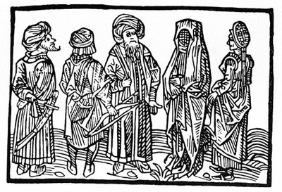 Saraseenien esitys, 1400-luvun ksylografia. tekijältä Unknown artist