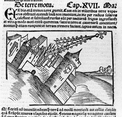 Maanjäristyksen esitys 1500-luvulla. tekijältä Unknown artist