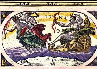 Kuun esitys. 1700-luvun kaiverrus. tekijältä Unknown artist