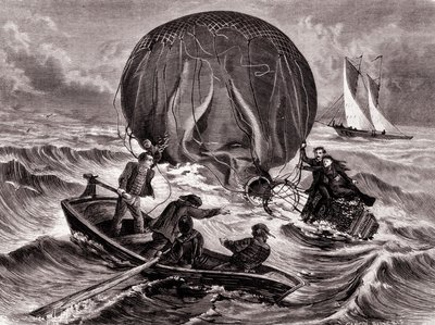 Habs-pallon pelastus, jonka asentavat herra ja rouva Durouf. Haaksirikkoutui Englannin rannikolla 1. syyskuuta tekijältä Unknown artist