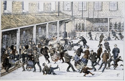 Rink in Halifax, Nova Scotia - "" Luonnokset kanadalaisista urheilu- ja ajanvietteistä"" Liut. Henry Buckton Laurence tekijältä Unknown artist