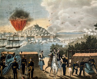 Risorgimento - Giuseppe Garibaldin (1807-1887) Tuhannen tai punapaidan retkikunta - Gaeten piiritys, Italia tekijältä Unknown artist